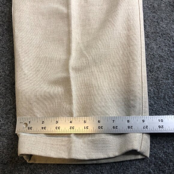 Dockers Pants Mens 40x30 Khaki Vintage No Wrinkle Linen Blend Pleated High Waist - Picture 10 of 14